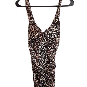 City Triangles Dress Size Medium Leopard Print Mini Dress, Padded Bra